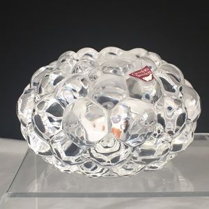 Orrefors Sweden Crystal Votive Candle Holder Signed Tea Light